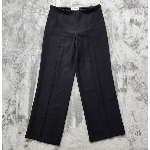 Vintage Joseph Ribkoff Pants Womens 12 Black High Rise Wide Leg Preppy Office - Picture 1 of 10
